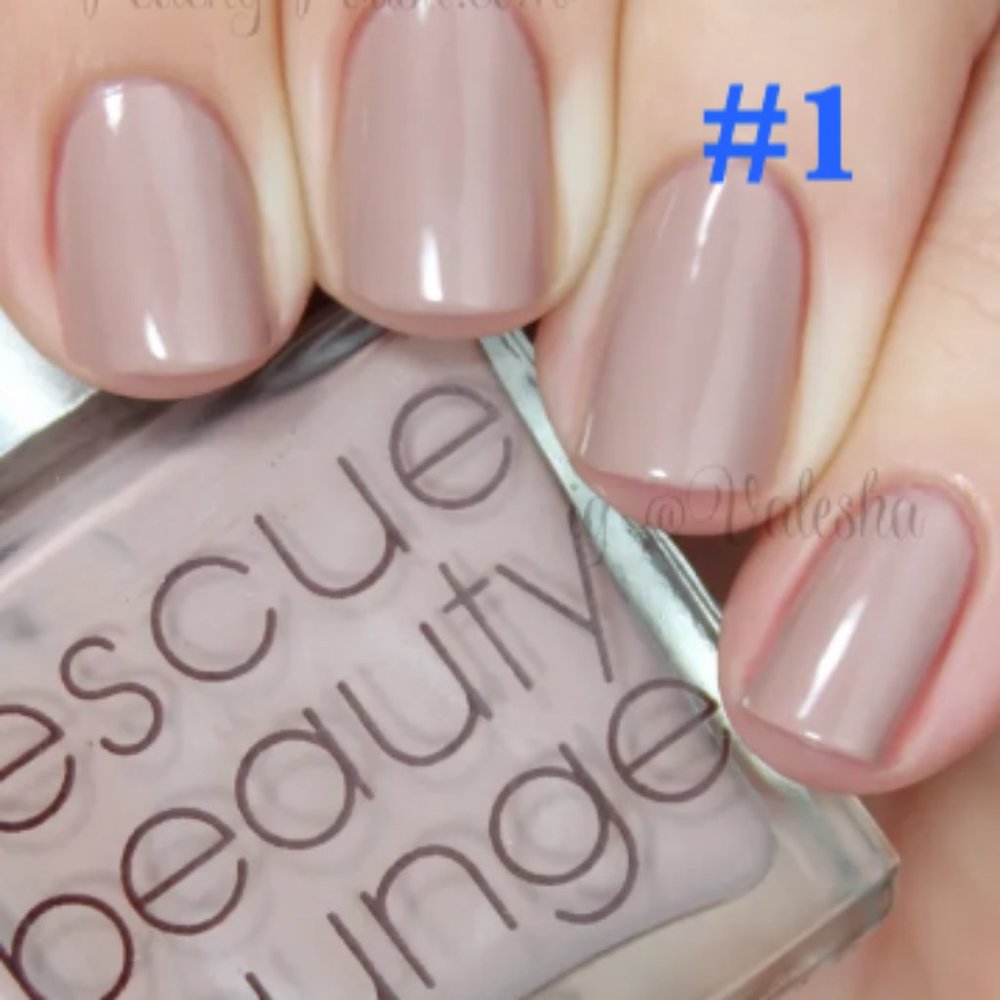 Rescue Beauty Lounge Nude Pink Red Gray Beige Sheer Shimmer Polishes